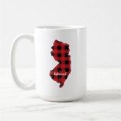 Custom New Jersey State Hometown Plaid Kerstmis Koffiemok (Links)