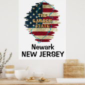 Custom New Jersey State Poster (Keuken)