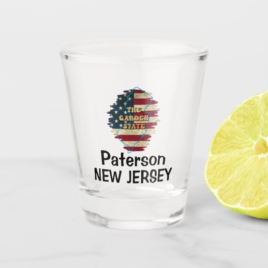 Custom New Jersey State Shot Glass Glas (Voorkant)