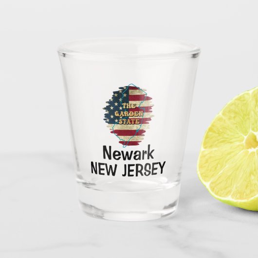 Custom New Jersey State Shot Glass Glas (Voorkant)