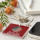 Custom New Jersey State Sleutelhanger (Voorkant Rechts)