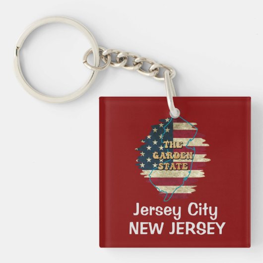 Custom New Jersey State Sleutelhanger (voorkant)