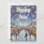 Custom New Year's design with blue sky Feestdagenkaart (Voorkant)