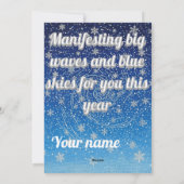 Custom New Year's design with blue sky Feestdagenkaart (Achterkant)