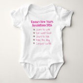 Custom New Year's Resolutions, Girl, Funny Romper (Voorkant)