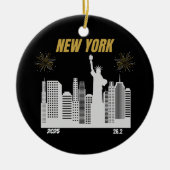 Custom New York 2025 Marathon Runner Gift Keramisch Ornament (Voorkant)