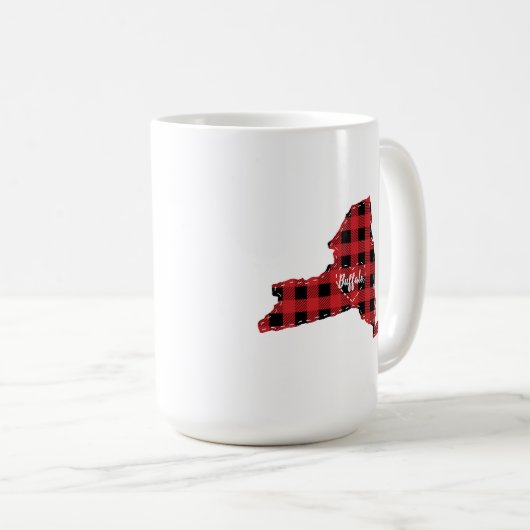 Custom New York State Hometown Plaid Kerstmis Koffiemok (Voorkant rechts)
