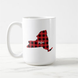 Custom New York State Hometown Plaid Kerstmis Koffiemok