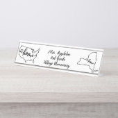 Custom New York State US Home Line Art Bureau Naambordje (Voorkant)