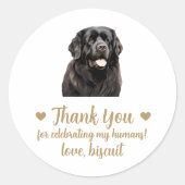 Custom Newfoundland Hond Wedding Favoriet Stickers (Voorkant)