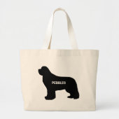 CUSTOM Newfoundland Hondenras Silhouette Grote Tote Bag (Voorkant)