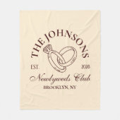 Custom Newlyweds Club Blanket for Honeymoon Gift Fleece Deken (Voorkant)