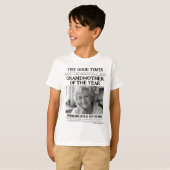 Custom Newspaper Shirt, Grandmother of the Year T-shirt (Voorkant volledig)