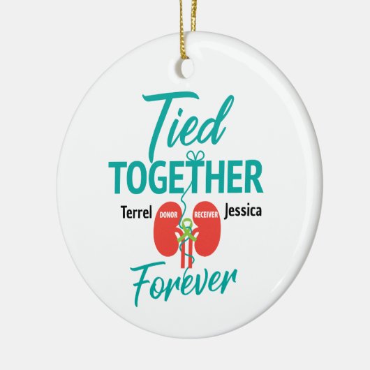 Custom Nier Living Donor Transplantatie T-shirt Ce Keramisch Ornament (Links)