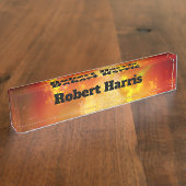 Custom Night Sky Flame Naambordje (Zijkant)