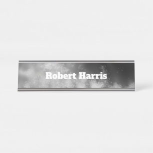 Custom Night Sky Grey Monochrome Bureau Naambordje