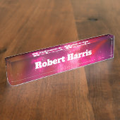 Custom Night Sky Pink Flare Naambordje (Zijkant)