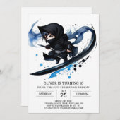 Custom Ninja Adventure Kinderen Verjaardag Kaart (Voorkant / Achterkant)