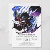 Custom Ninja Sword Kinderen Verjaardag Kaart (Voorkant)