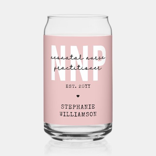 Custom NNP Neonatale Verpleegkundige Practitioner Blikvorm Glas (Voorkant)