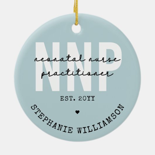 Custom NNP Neonatale Verpleegkundige Practitioner Keramisch Ornament (Achterkant)