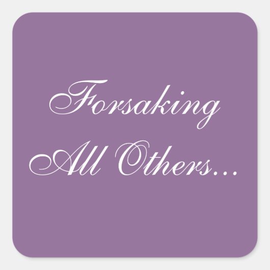 Custom nodigt Franse Lila Wedding Vows Envelope ui Vierkante Sticker (Voorkant)