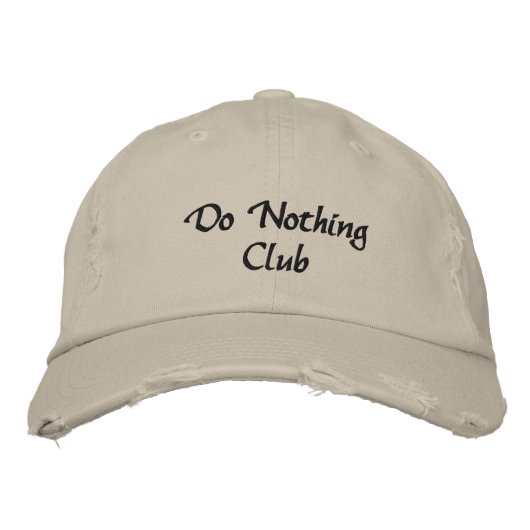 Custom Noodlijdende Baseball Pet Doen Niets Club (Voorkant)