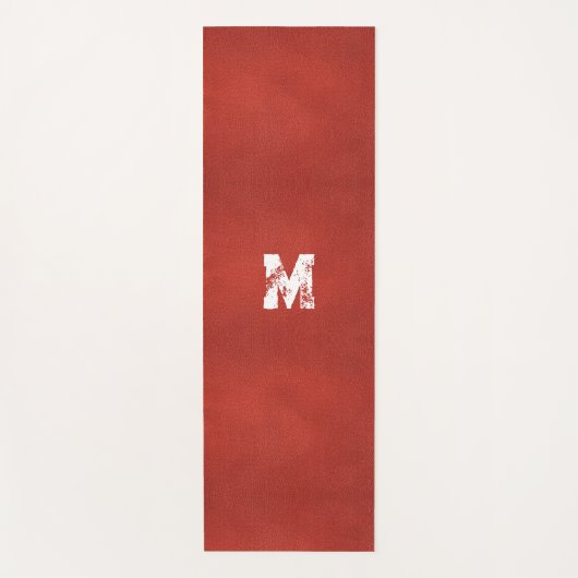 Custom Noodlijdende Tekst Monogram Faux Leather Lo Yogamat (Voorkant)
