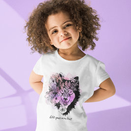 Custom Noordelijke Wolf Dierenkunst | Rood Paarse T-shirt
