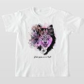Custom Noordelijke Wolf Dierenkunst | Rood Paarse T-shirt (Laagn)