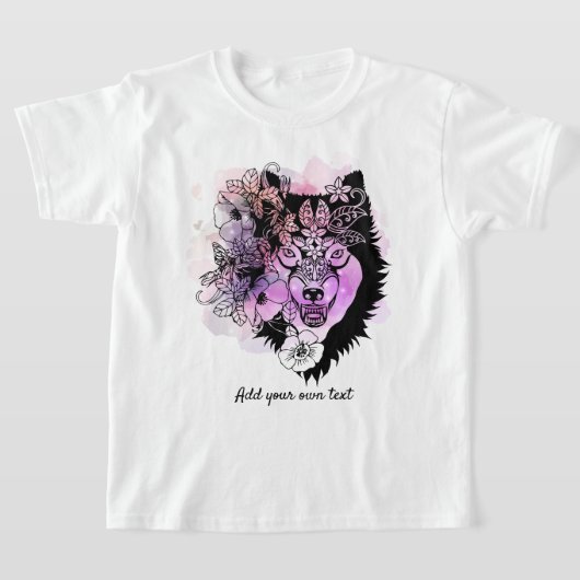 Custom Noordelijke Wolf Dierenkunst | Rood Paarse T-shirt (Laagn)