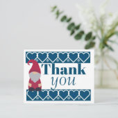 Custom Nordic Gnome Holiday Christmas Bedankt Briefkaart (Staand voorkant)