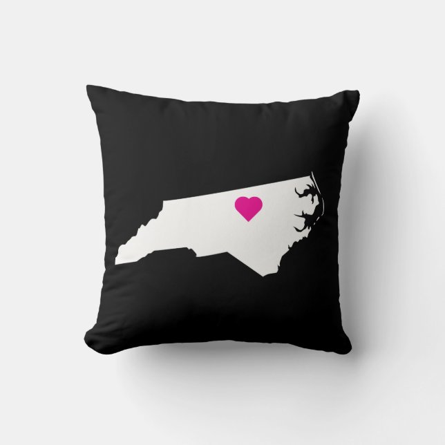 Custom North Carolina State Love Reversible Pillow Kussen (Voorkant)