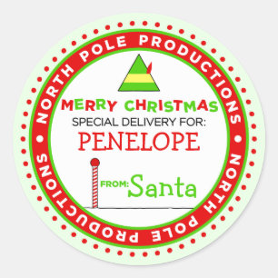 Custom North Pole Productions Gift Label