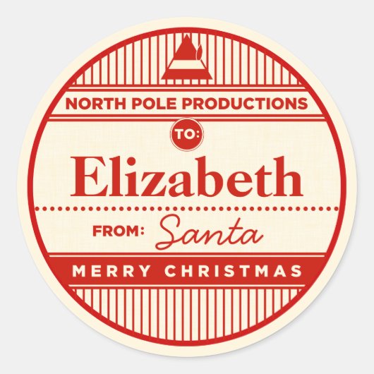 Custom North Pole Productions Kerst sticker (Voorkant)