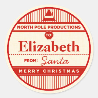 Custom North Pole Productions Kerst sticker