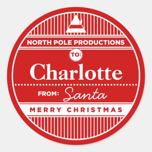 Custom North Pole Productions Kerst sticker (Voorkant)