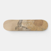 CUSTOM Nostalgic Sunflower & Bird Art Print Persoonlijk Skateboard (Horizontaal)