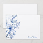Custom Note Kaart-Blue Magnolia Notitiekaartje (Voorkant / Achterkant)