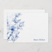 Custom Note Kaart-Blue Magnolia Notitiekaartje (Voorkant / Achterkant)