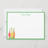 Custom Note Kaart-Gladiolus Notitiekaartje (Voorkant)