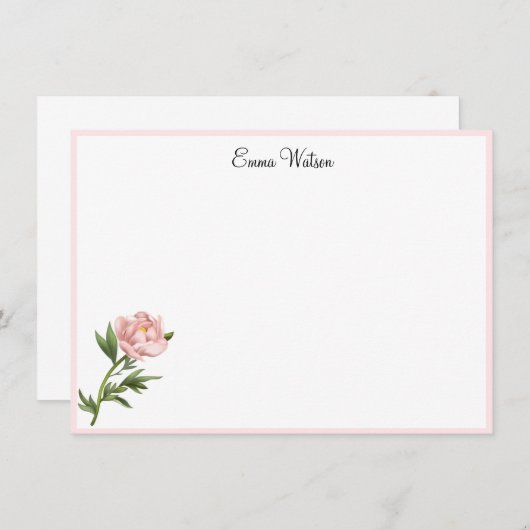 Custom Note Kaart-Peony Notitiekaartje (Voorkant / Achterkant)