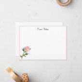 Custom Note Kaart-Peony Notitiekaartje (Voorkant / Achterkant in situ)