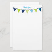 CUSTOM NOTE schattig helder bunting bold blauw gro Briefpapier (Voorkant / Achterkant)