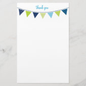 CUSTOM NOTE schattig helder bunting bold blauw gro Briefpapier (Voorkant)