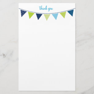CUSTOM NOTE schattig helder bunting bold blauw gro Briefpapier