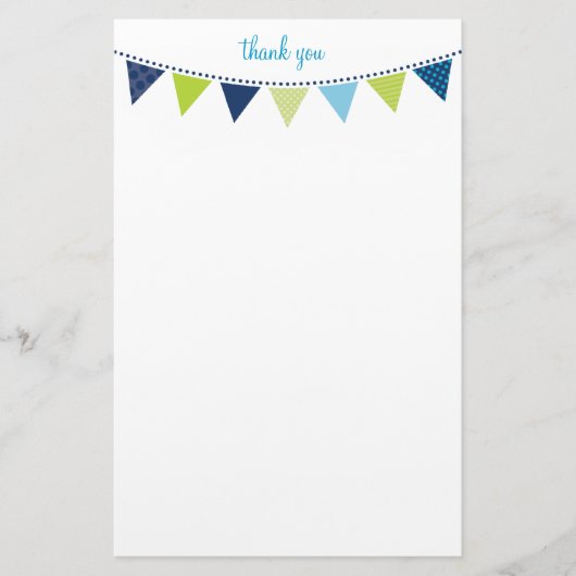 CUSTOM NOTE schattig helder bunting bold blauw gro Briefpapier (Voorkant)