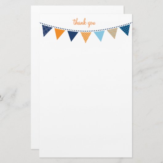 CUSTOM NOTE schattig helder bunting bold sinaasapp Briefpapier (Voorkant / Achterkant)