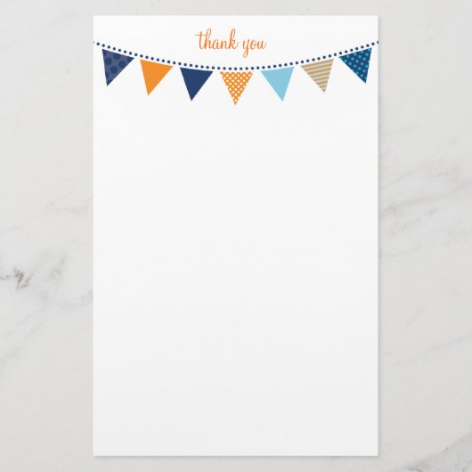 CUSTOM NOTE schattig helder bunting bold sinaasapp Briefpapier (Voorkant)