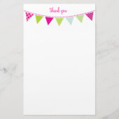 CUSTOM NOTE schattig helder bunting heet limoen ro Briefpapier (Voorkant)